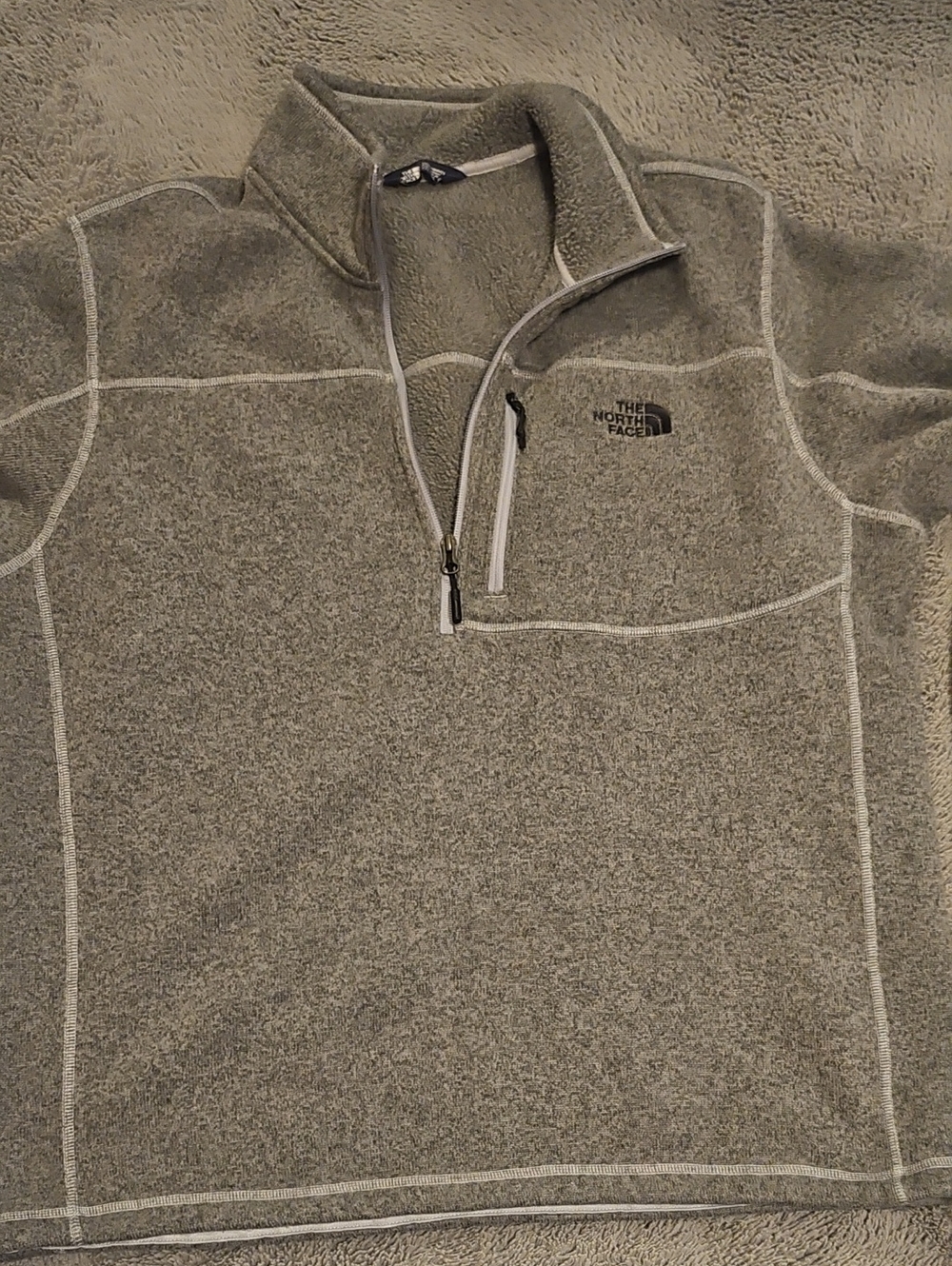 The North Face Light Gray Quarter-Zip Fleece Pullover